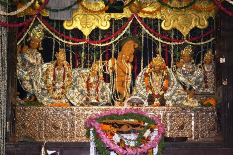 chandan yatra at Sri Sri Radha damodar temple in Vrindavan